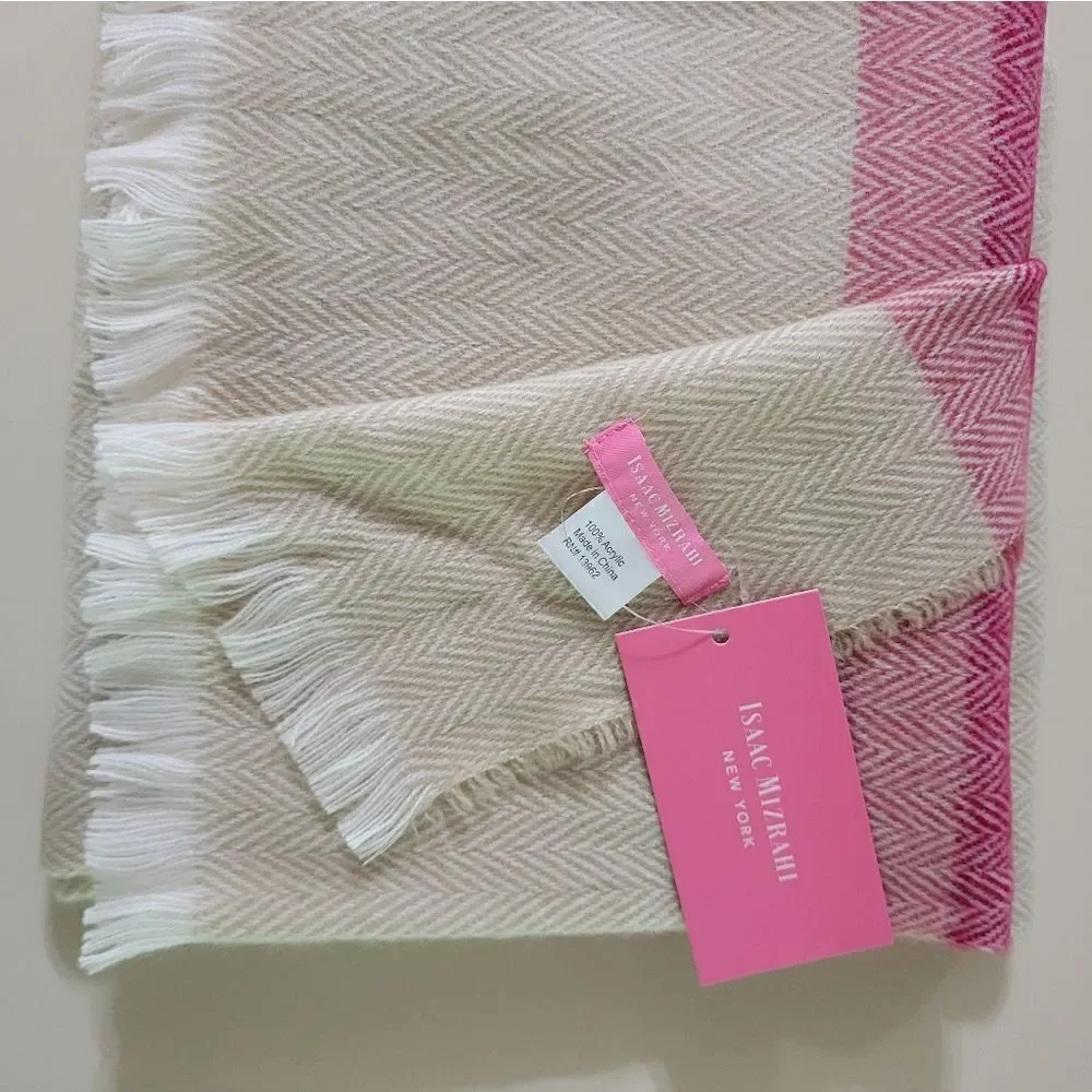 Isaac Mizrahi Herr Blanket Scarf Pebble Rose